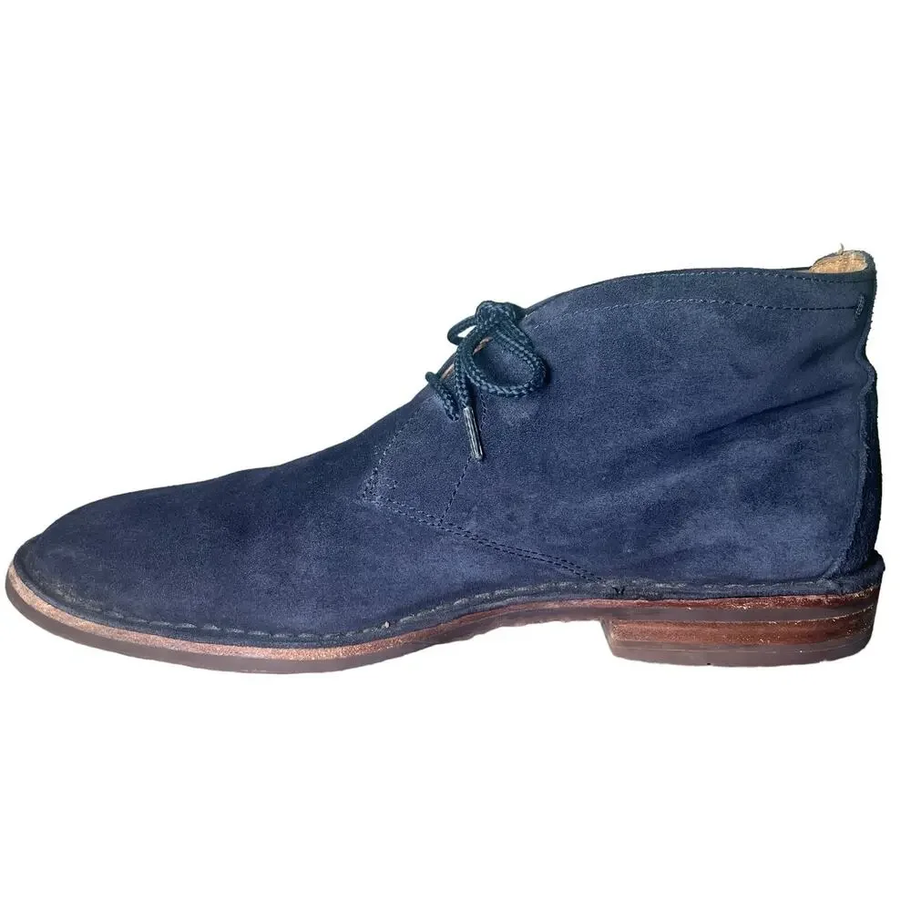 H. S. TRASK CHUKKA BOOT MEN'S SIZE 10M SUEDE LEATHER NAVY BLUE SHOES BOOTS